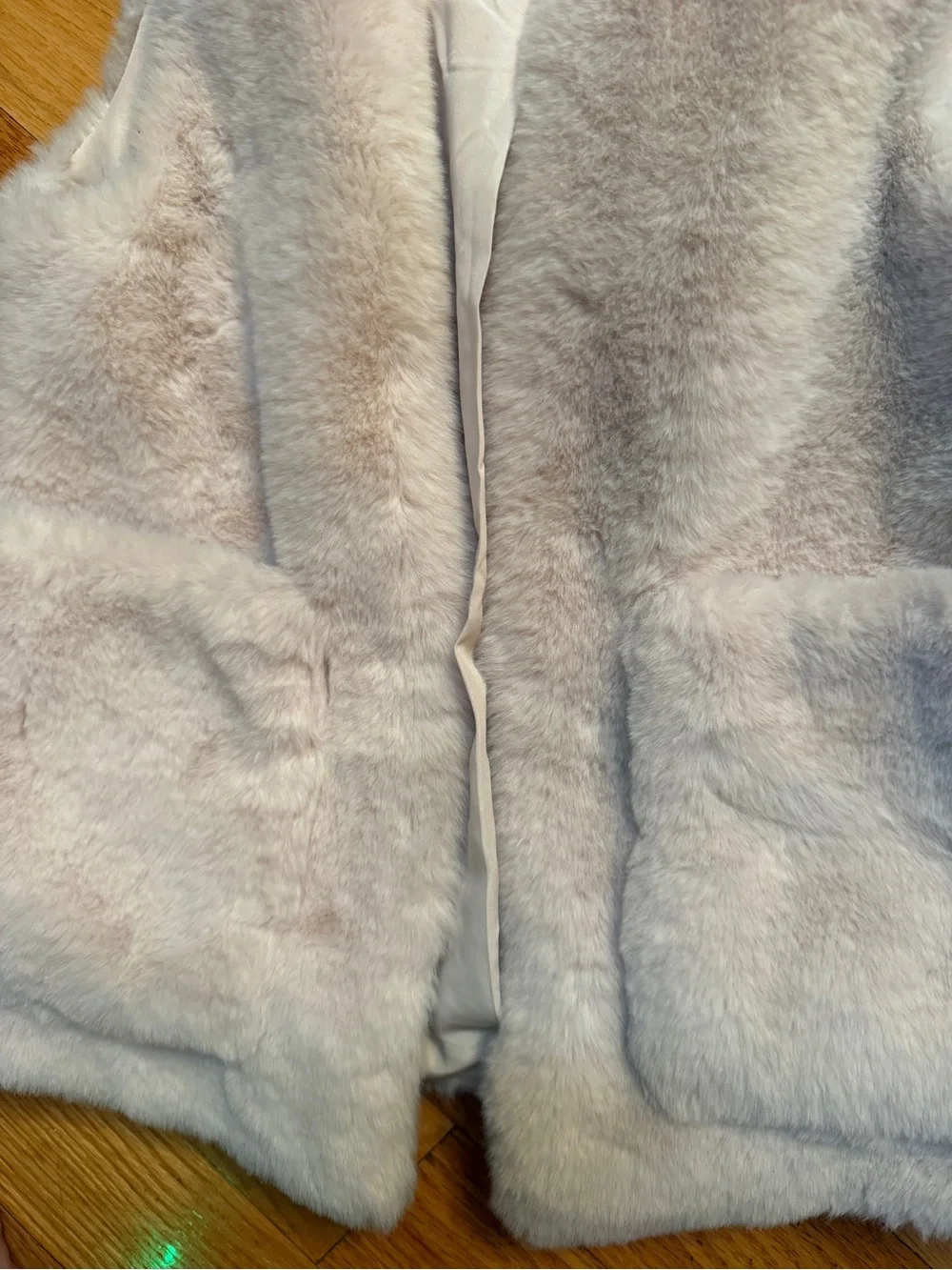 Zara Cream Faux Fur Vest Girls